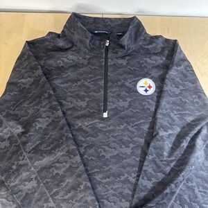 Pittsburgh Steelers Cutter & Buck Mens 4XB 1/4 Zip Long Sleeve Pullover